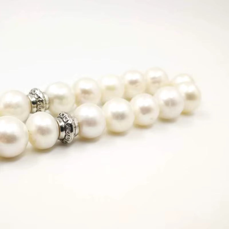 Tasbih Natural Freshwater Pearls 100% Genuine Pearls Red Agates Muslim Islamic Women Jewelry Fashion Necklace Arabic Accessories