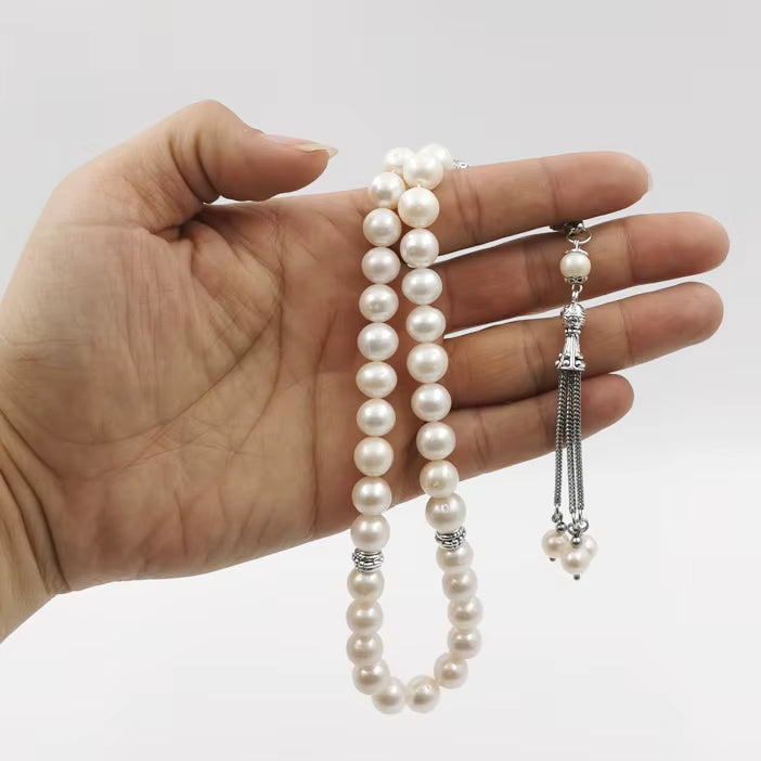Tasbih Natural Pearl Hot Sale Style Freshwater Pearl Misbaha Rosary Bead Pearl Bracelet Women Love Gift Islamic Jewelry Eid Gift