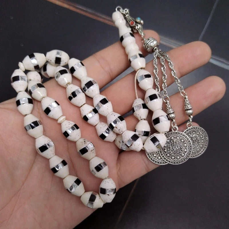 Tasbih Natural White Camel Bone 33 Prayer Beads Muslim Handmade Rosary Arabic Fashion Accessories Turkish Islamic Bracelet