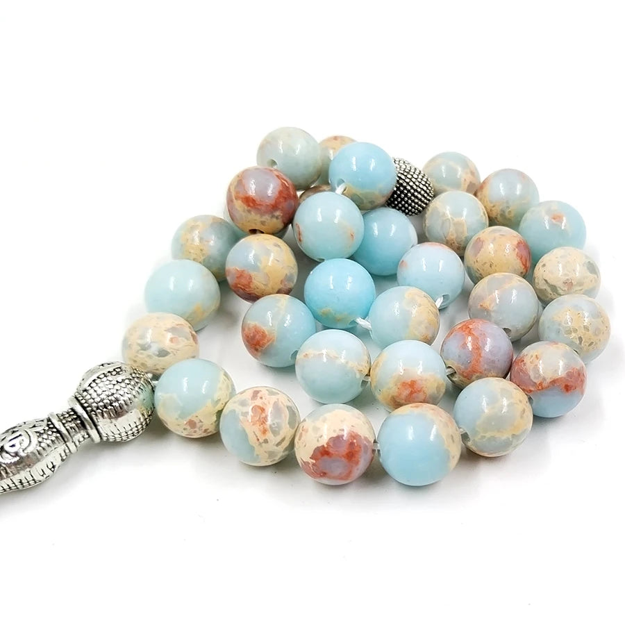 Tasbih Agalmatolite Stone 33 Beads Bracelet Misbaha Turkish Fashion Jewellery on Hand Isalmic Eid Gift Muslim Prayer Beads
