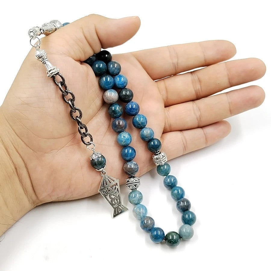 Tasbih chapelet - Pierre d'apatite naturelle