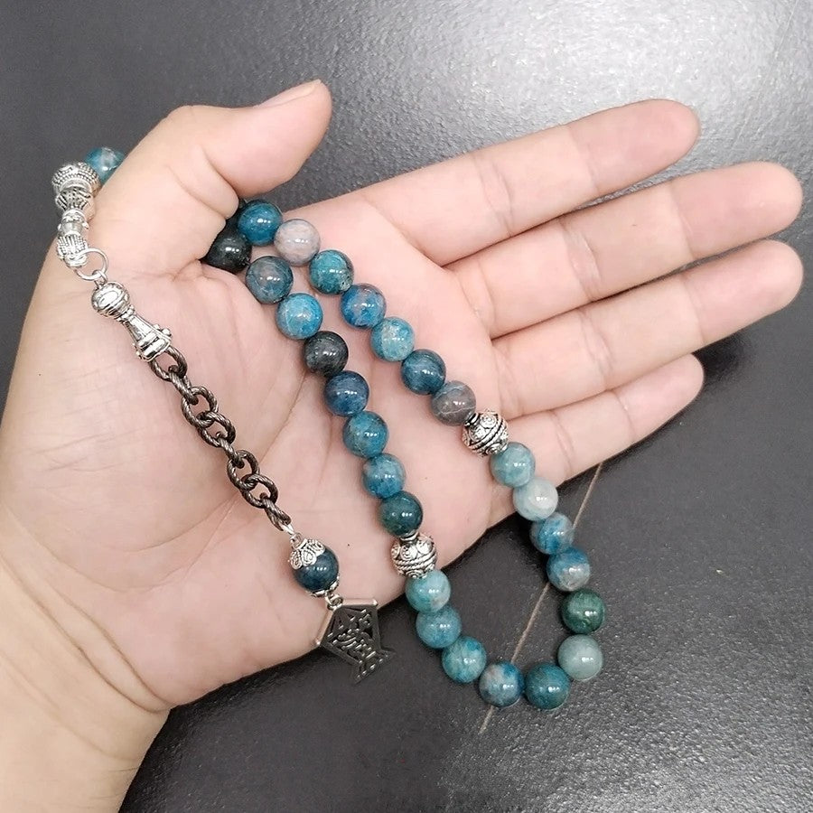 Tasbih chapelet - Pierre d'apatite naturelle
