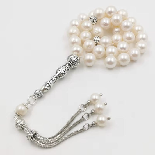 Tasbih Natural Pearl Hot Sale Style Freshwater Pearl Misbaha Rosary Bead Pearl Bracelet Women Love Gift Islamic Jewelry Eid Gift