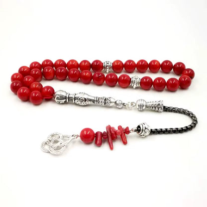 Tasbih Natural Coral and Coral Reef Tassel Eid Gift Ramadan Accessories Arabic Fashion 33 Beads Bracelet Muslim Prayer Beads