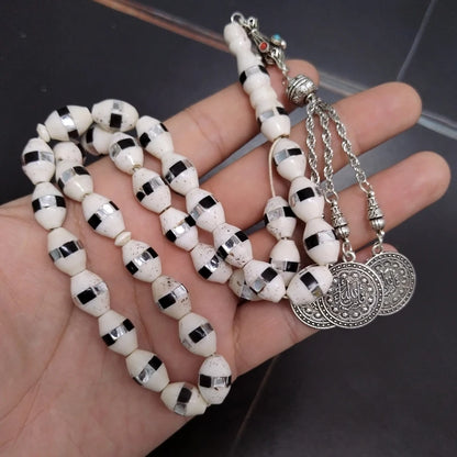 Tasbih Natural White Camel Bone 33 Prayer Beads Muslim Handmade Rosary Arabic Fashion Accessories Turkish Islamic Bracelet