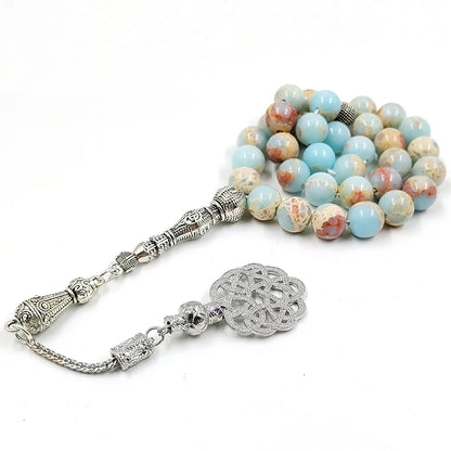 Tasbih Agalmatolite Stone 33 Beads Bracelet Misbaha Turkish Fashion Jewellery on Hand Isalmic Eid Gift Muslim Prayer Beads