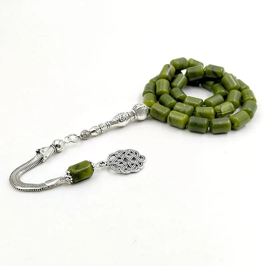 Tasbih Natural Peridot Muslim Bracelet Misbaha Islamic Gift Tassel 33 45 66 99 100 Rosary Jewelry Handmade Rosary